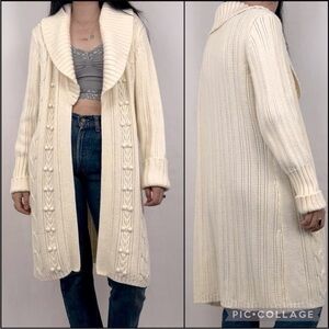 Bandolino Women's Ivory Cable Knit Cardigan Size M